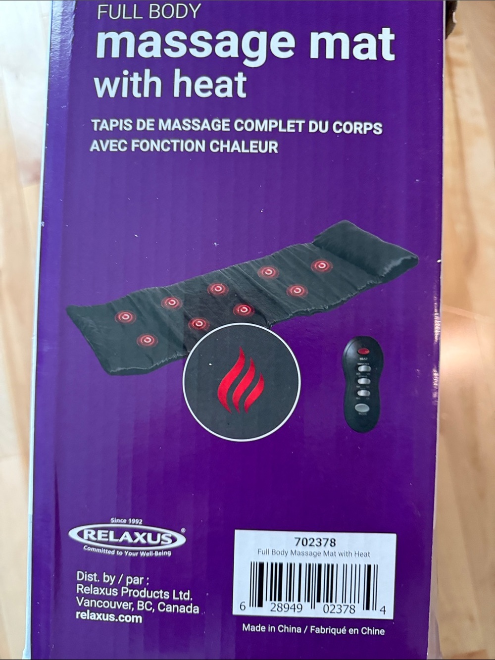 Full Body Massage Mat with Heat - Purple - Picture 3 of 3